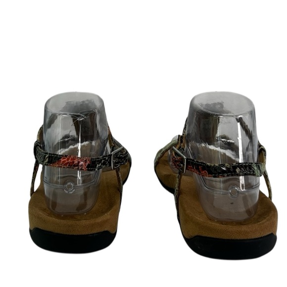 Vionic 342 Navassa Tan T Strap Embellished Snakeskin Sandals Womens 7 Comfort - Picture 7 of 12